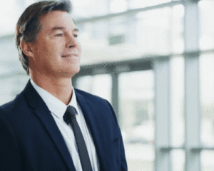 gif of confident business leader look to the future